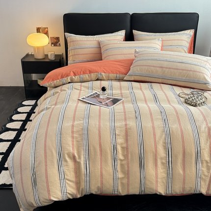 91家纺网 家纺一手货源 找家纺 （总）女子家纺 2025新款A类40支全棉纯棉提花四件套（简川-星辰系列）