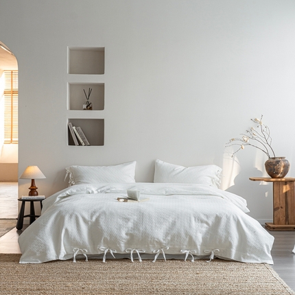 璞素2025新款全棉色织三层纱四件套-半谷·清荷 半谷