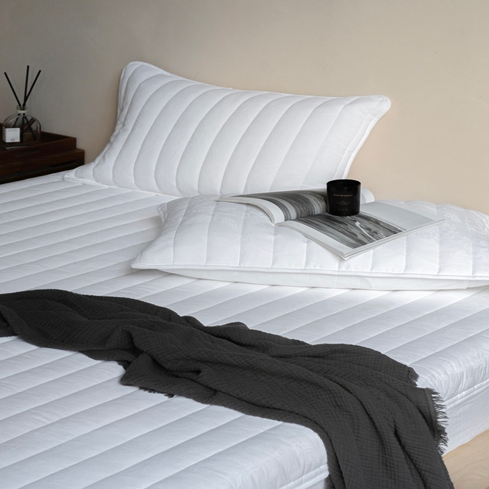 91家纺网 家纺一手货源 找家纺 璞素2025新款全棉纯棉三层纱床笠-空谷 ：幽兰 幽兰