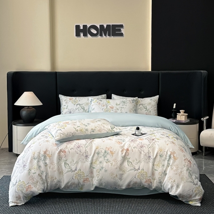 91家纺网 家纺一手货源 找家纺 （总）慕晨 2025春夏新品莱赛尔天丝数码印花四件套莱赛尔四件套天丝夏季凉感直播热款