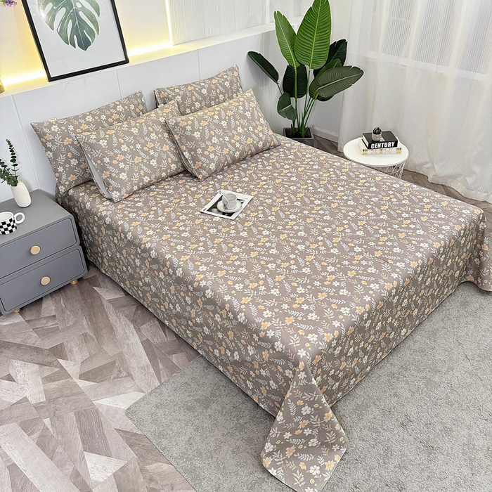 91家纺网 家纺一手货源 找家纺 伊而梦蚊帐 2025新款原棉老粗布床单 梅花棕