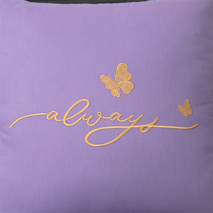 91家纺网 家纺一手货源 找家纺 照世家纺 2025新款柔软透气全棉抱枕被-蝶影 蝶影-紫色