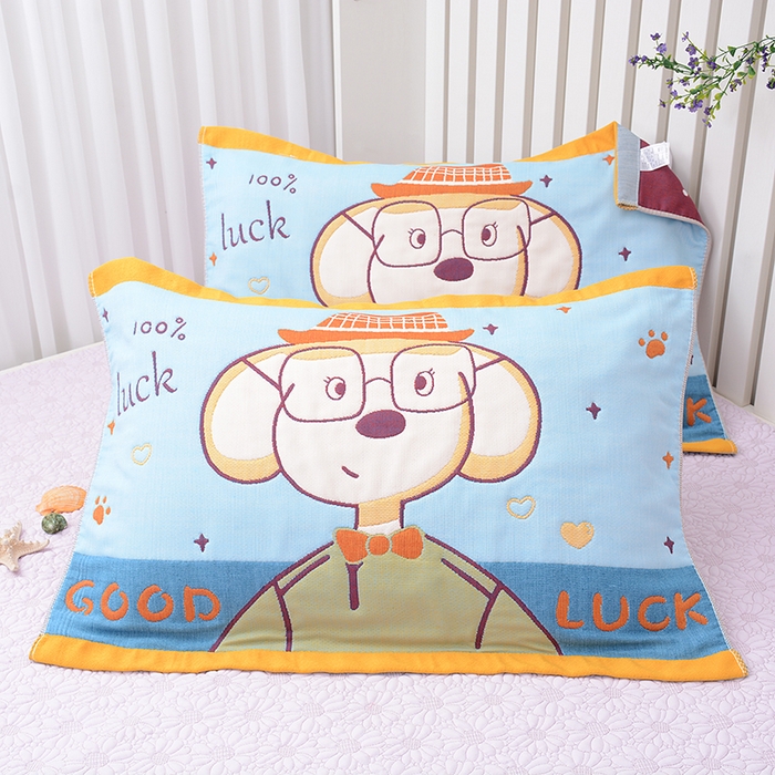 91家纺网 家纺一手货源 找家纺 2025新款全棉八层纱枕巾情侣枕巾 博士先生