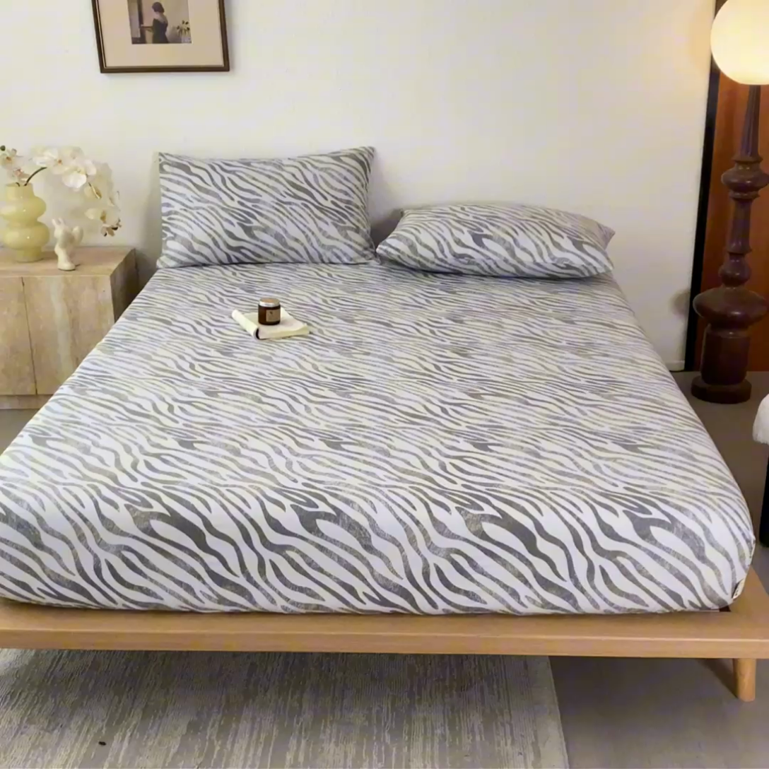 91家纺网 家纺一手货源 找家纺 九亭家纺 2025新款A类全棉老粗布单床笠 斑驳