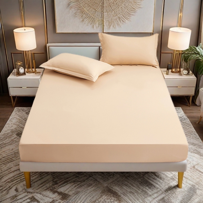 91家纺网 家纺一手货源 找家纺 金喜 2025新款全棉枕套喷气全棉宽边枕套枕头套-优雅系列 优雅-奶茶棕