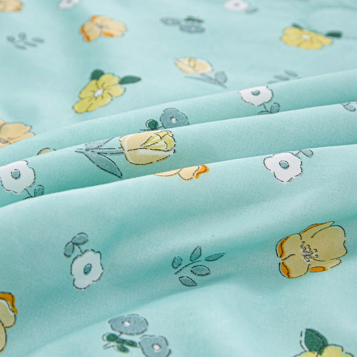 91家纺网 家纺一手货源 找家纺 侨鑫 2025新款亲肤水洗棉夏被宽边 蓝韵花田