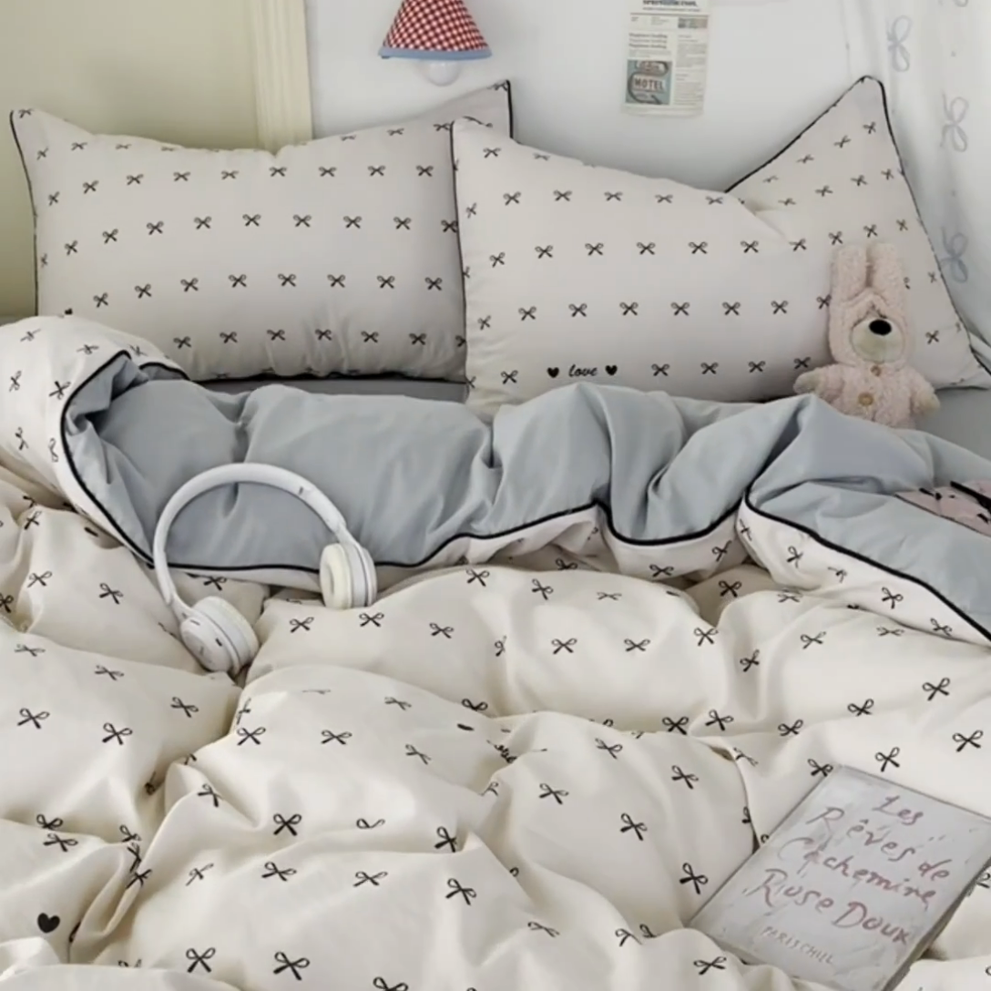 91家纺网 家纺一手货源 找家纺 （总）潮邦创意家居 2025新款云柔棉立体嵌绳款小清新四件套【含买家秀】