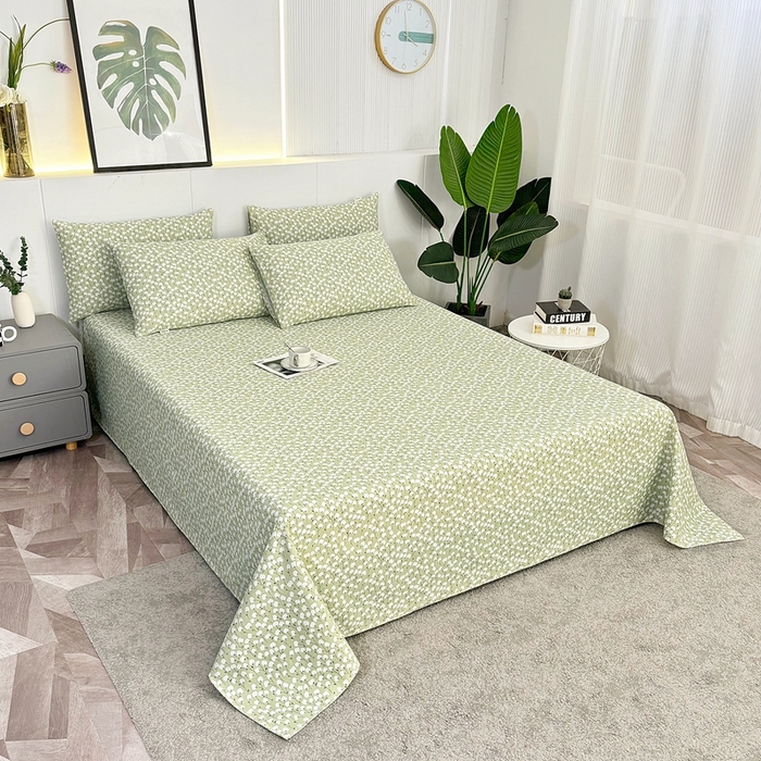 91家纺网 家纺一手货源 找家纺 伊而梦蚊帐 2025新款原棉老粗布床单 绿棉花