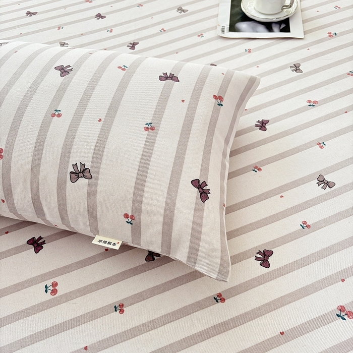 91家纺网 家纺一手货源 找家纺 伊而梦蚊帐 2025新款原棉老粗布床笠 蝴蝶结