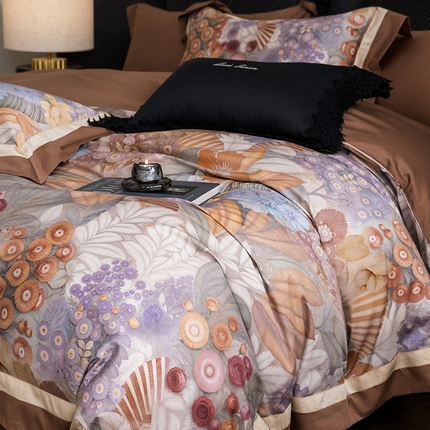 91家纺网 家纺一手货源 找家纺 （总）涞澳家纺 2025新款全棉数码印花宽边四件套