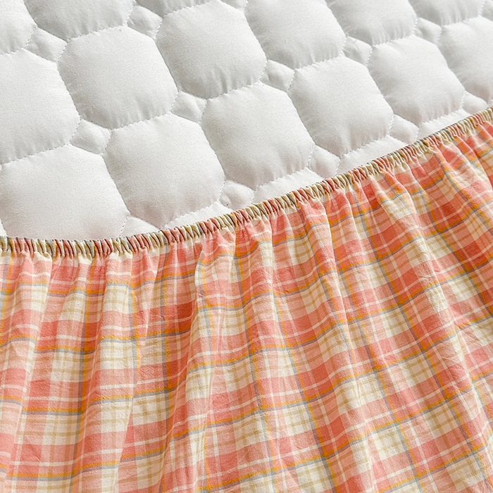 91家纺网 家纺一手货源 找家纺 铭成家纺 2025新款A类亲肤纯棉加厚床笠 简兮粉