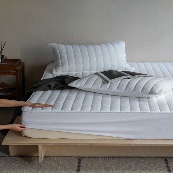 91家纺网 家纺一手货源 找家纺 璞素2025新款全棉纯棉三层纱床笠-空谷 ：幽兰 空谷