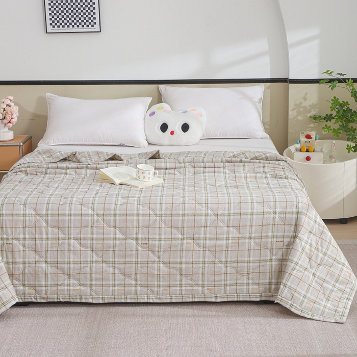 91家纺网 家纺一手货源 找家纺 被多多被业  2025新款清新印花亲肤绒超声波工艺夏凉被 元素