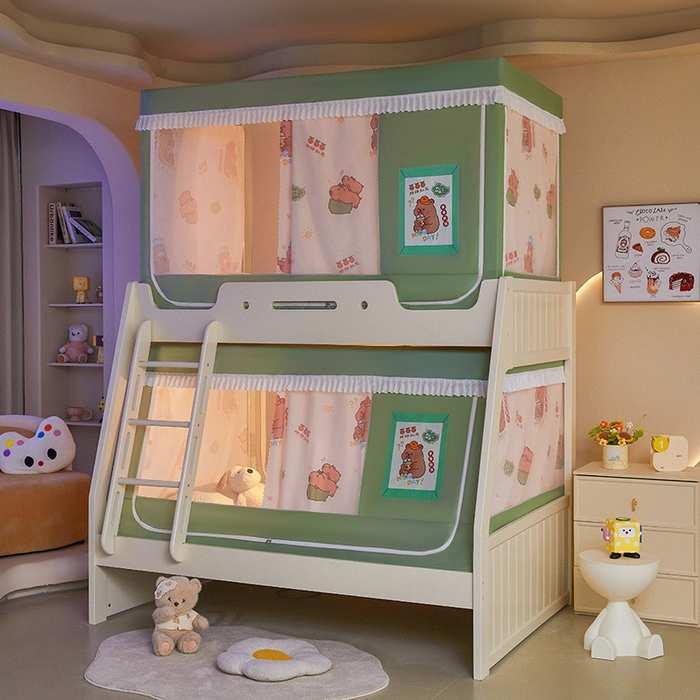 91家纺网 家纺一手货源 找家纺 （总）迪凡保罗2025新款2504专版印花遮光帘上下铺子母蚊帐-常规款