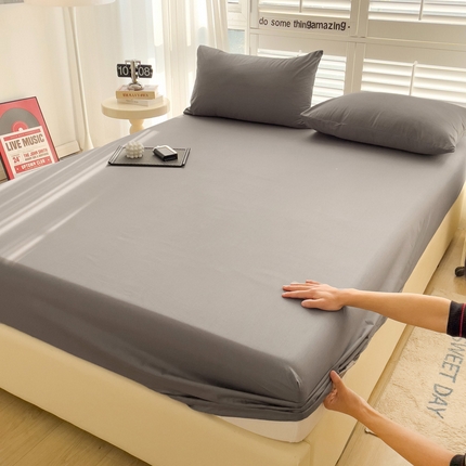 漫时光 2025新款A类40s纯棉水洗棉单品系列-单床笠 绅士黑