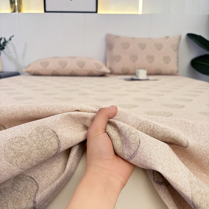 91家纺网 家纺一手货源 找家纺 伊而梦蚊帐 2025新款原棉老粗布床单 满满爱