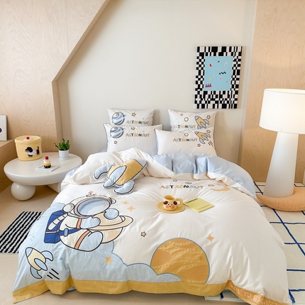 西西家居 2025新款100支全棉四件套 月球之旅