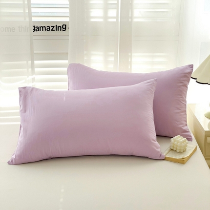 漫时光 2025新款A类40s纯棉水洗棉单品系列-单枕套 梦幻紫
