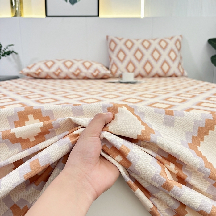 91家纺网 家纺一手货源 找家纺 伊而梦蚊帐 2025新款原棉老粗布床单 菱格棕