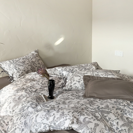 91家纺网 家纺一手货源 找家纺 （总）涞澳家纺 2025新款软烟纱印花系列四件套