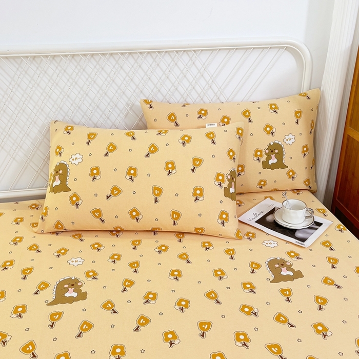 91家纺网 家纺一手货源 找家纺 伊而梦蚊帐 2025新款原棉老粗布床笠 恐龙咖