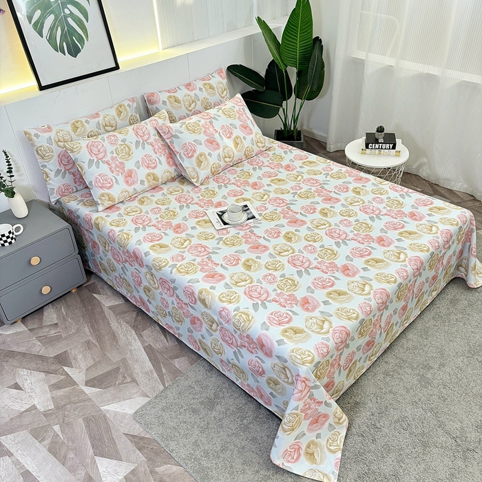 91家纺网 家纺一手货源 找家纺 伊而梦蚊帐 2025新款原棉老粗布床单 画屏春