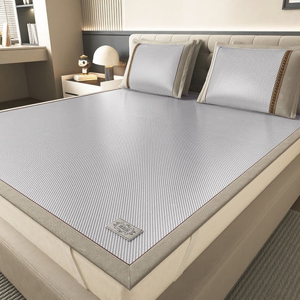 小牛席业  2025新款经典款-冰藤双面席凉席席子（革标款） 银灰