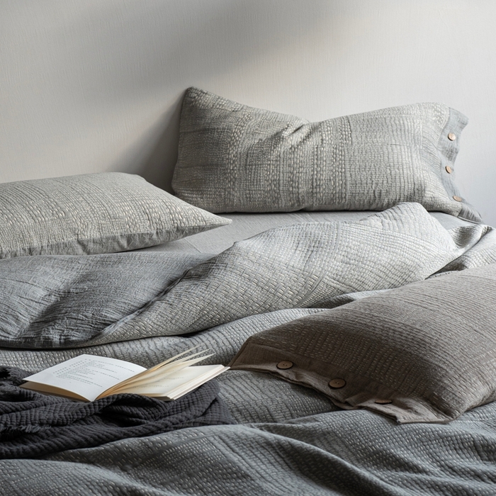 91家纺网 家纺一手货源 找家纺 （总）璞素2025新款全棉色织三层纱四件套-银河