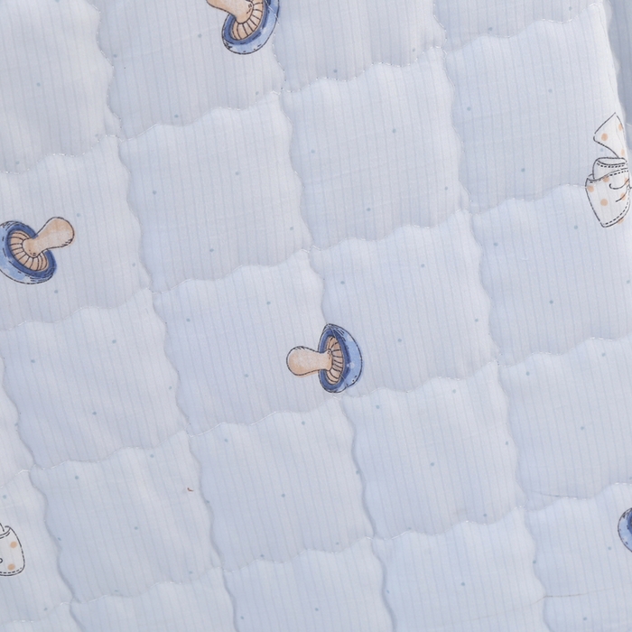 91家纺网 家纺一手货源 找家纺 被多多被业  2025新款小清新印花小竺棉多针绗绣夏凉被 小蘑菇