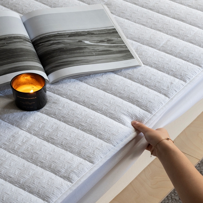 91家纺网 家纺一手货源 找家纺 璞素2025新款全棉纯棉三层纱床笠-空谷 ：幽兰 空谷