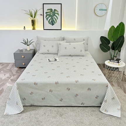 伊而梦蚊帐 2025新款原棉老粗布床单 方格狗