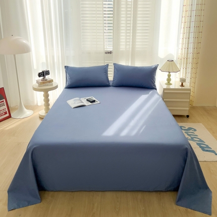 漫时光 2025新款A类40s纯棉水洗棉单品系列-单床单 宾利蓝