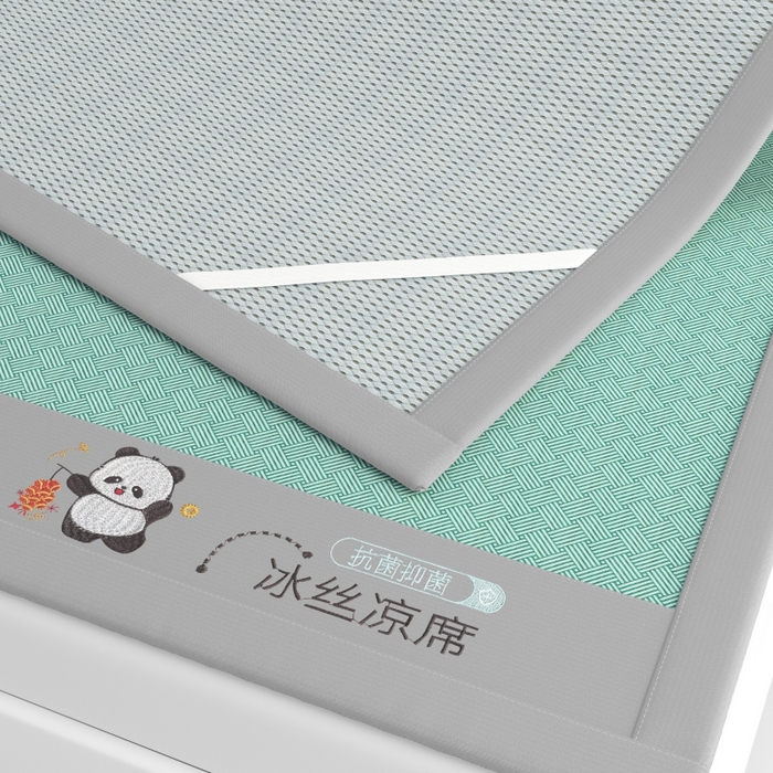 91家纺网 家纺一手货源 找家纺 爱宝被业  2025新款凉感抗菌冰丝席凉席 绿色