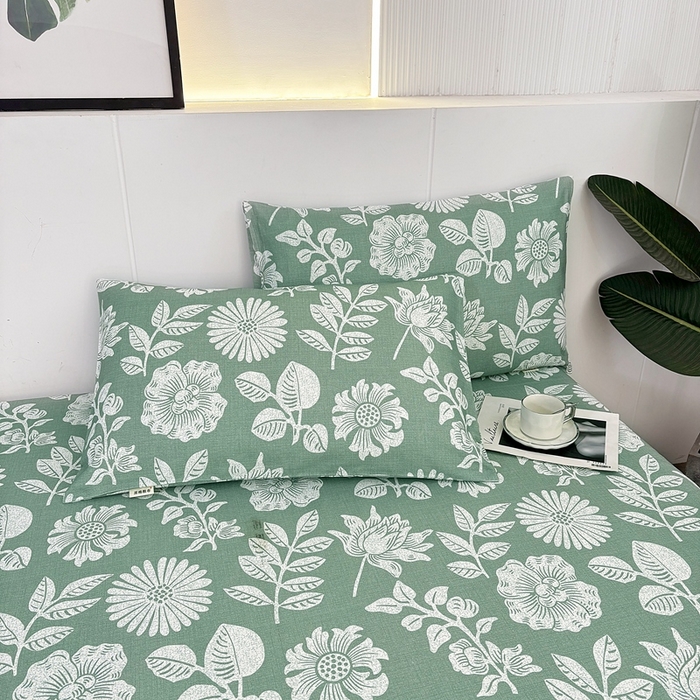 91家纺网 家纺一手货源 找家纺 伊而梦蚊帐 2025新款原棉老粗布床单 春草青