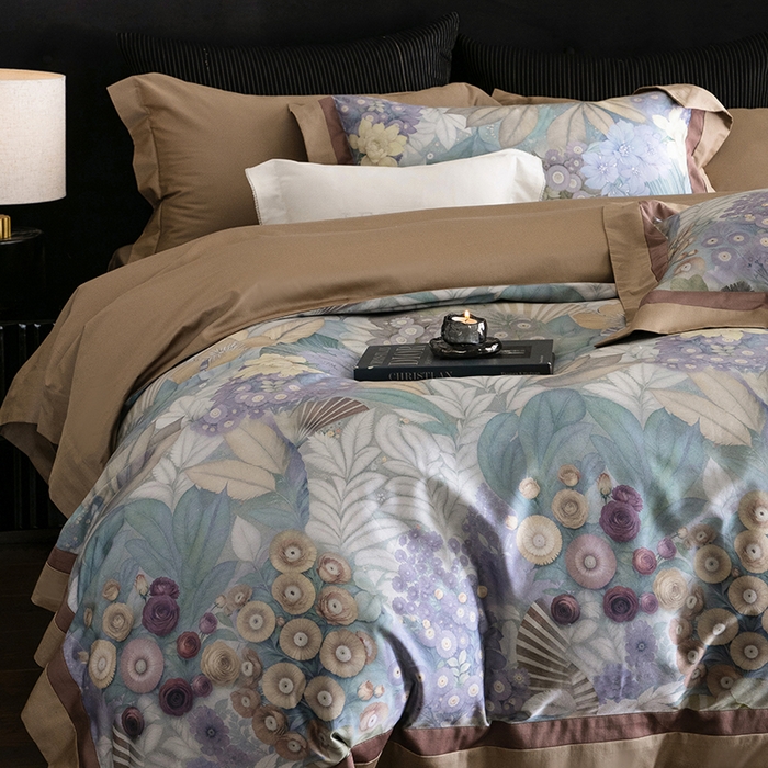 91家纺网 家纺一手货源 找家纺 （总）涞澳家纺 2025新款全棉数码印花宽边四件套