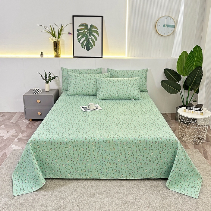 91家纺网 家纺一手货源 找家纺 伊而梦蚊帐 2025新款原棉老粗布床单 绿满园