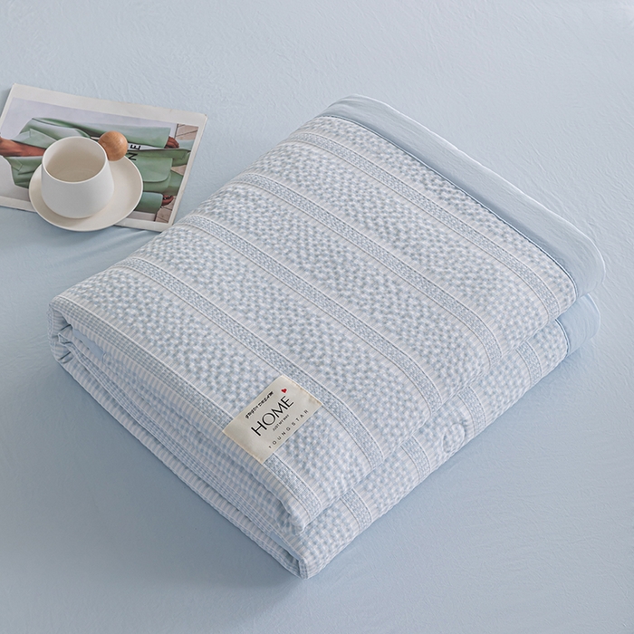 91家纺网 家纺一手货源 找家纺 吾诺 2025 韩式立体提花公主格大豆夏被子被芯夏凉被夏被四件套 公主格-兰