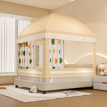 91家纺网 家纺一手货源 找家纺 （总）冉美家纺 2025新款屋顶式遮光防尘防摔蚊帐