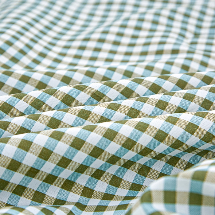 91家纺网 家纺一手货源 找家纺 侨鑫 2025新款亲肤水洗棉夏被宽边 微格香绿