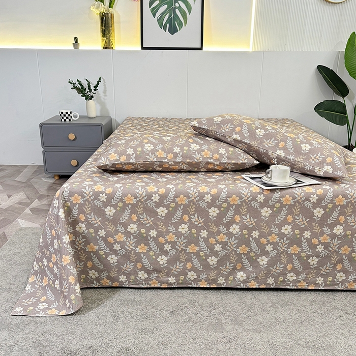 91家纺网 家纺一手货源 找家纺 伊而梦蚊帐 2025新款原棉老粗布床单 梅花棕