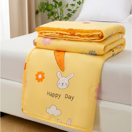 2025新款亲肤绒礼品夏被窄边 快乐兔