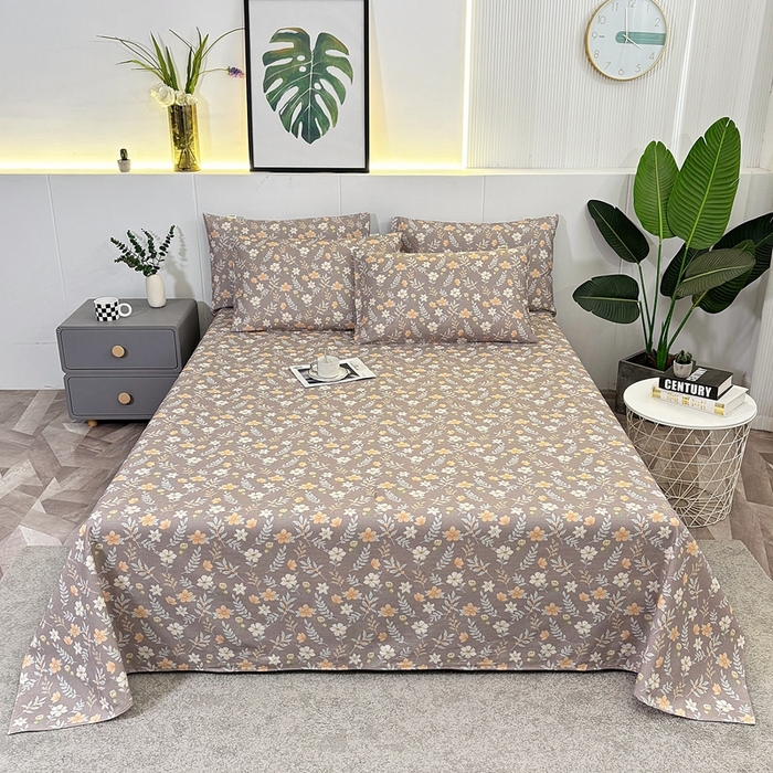 91家纺网 家纺一手货源 找家纺 伊而梦蚊帐 2025新款原棉老粗布床单 梅花棕