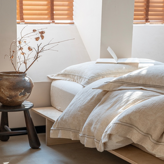 91家纺网 家纺一手货源 找家纺 （总）璞素2025新款棉麻四件套-丁香