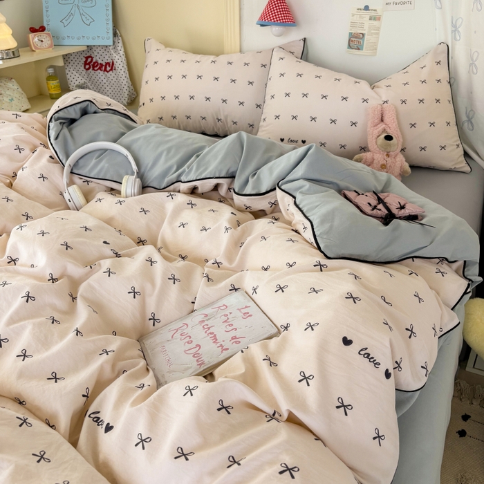 91家纺网 家纺一手货源 找家纺 （总）潮邦创意家居 2025新款云柔棉立体嵌绳款小清新四件套【含买家秀】