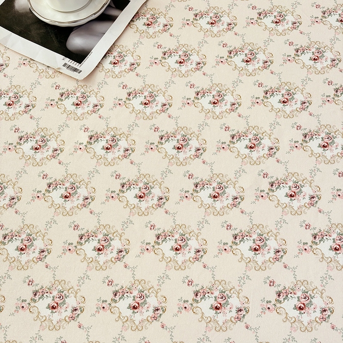 91家纺网 家纺一手货源 找家纺 伊而梦蚊帐 2025新款原棉老粗布床笠 玫瑰格