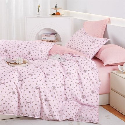 91家纺网 家纺一手货源 找家纺 （总）畅畅家纺 2025新款春夏活性小清新印花云锦棉四件套