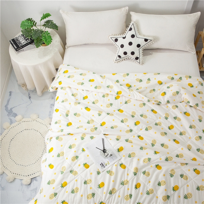 91家纺网 家纺一手货源 找家纺 棉乐町 2025新款全棉棉花夏凉被纯棉夏被空调被子 菠萝