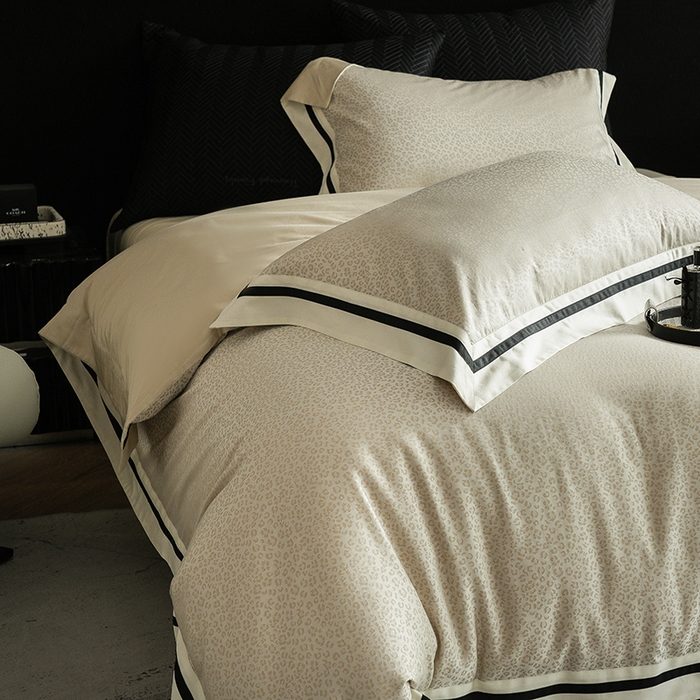 91家纺网 家纺一手货源 找家纺 涞澳家纺 2025新款天丝棉色织提花四件套 娇奈儿-浅瓦金