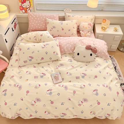 91家纺网 家纺一手货源 找家纺 （总）暮思家居 2025新款正版授权三丽鸥全棉四件套系列四件套