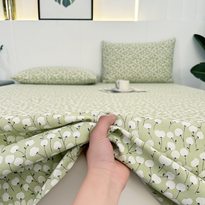 91家纺网 家纺一手货源 找家纺 伊而梦蚊帐 2025新款原棉老粗布床单 绿棉花